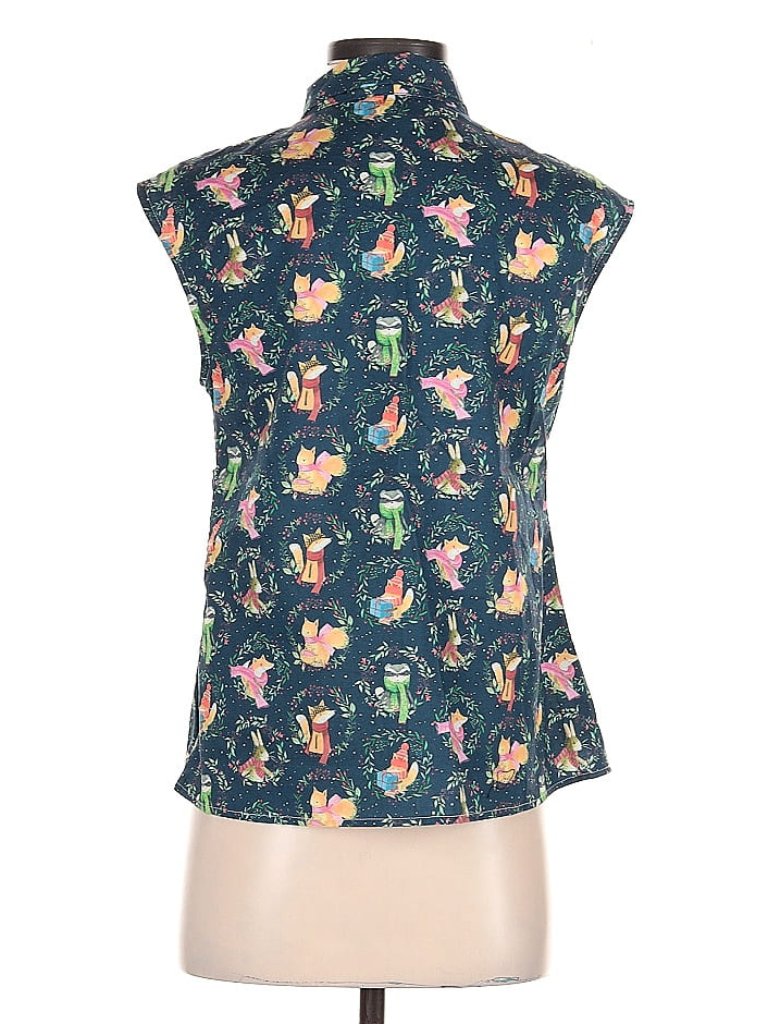 Modcloth Woodland Animal Foxes Print Blouse Whimsical Cute Euc Rare — image 2 of 4